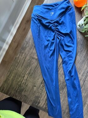 Gymshark Royal Blue Scrunch Seam High-Waist Leggings